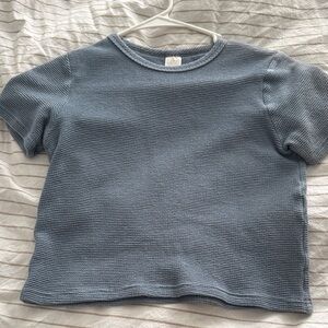 Nordstrom Textured Blue Crop Top